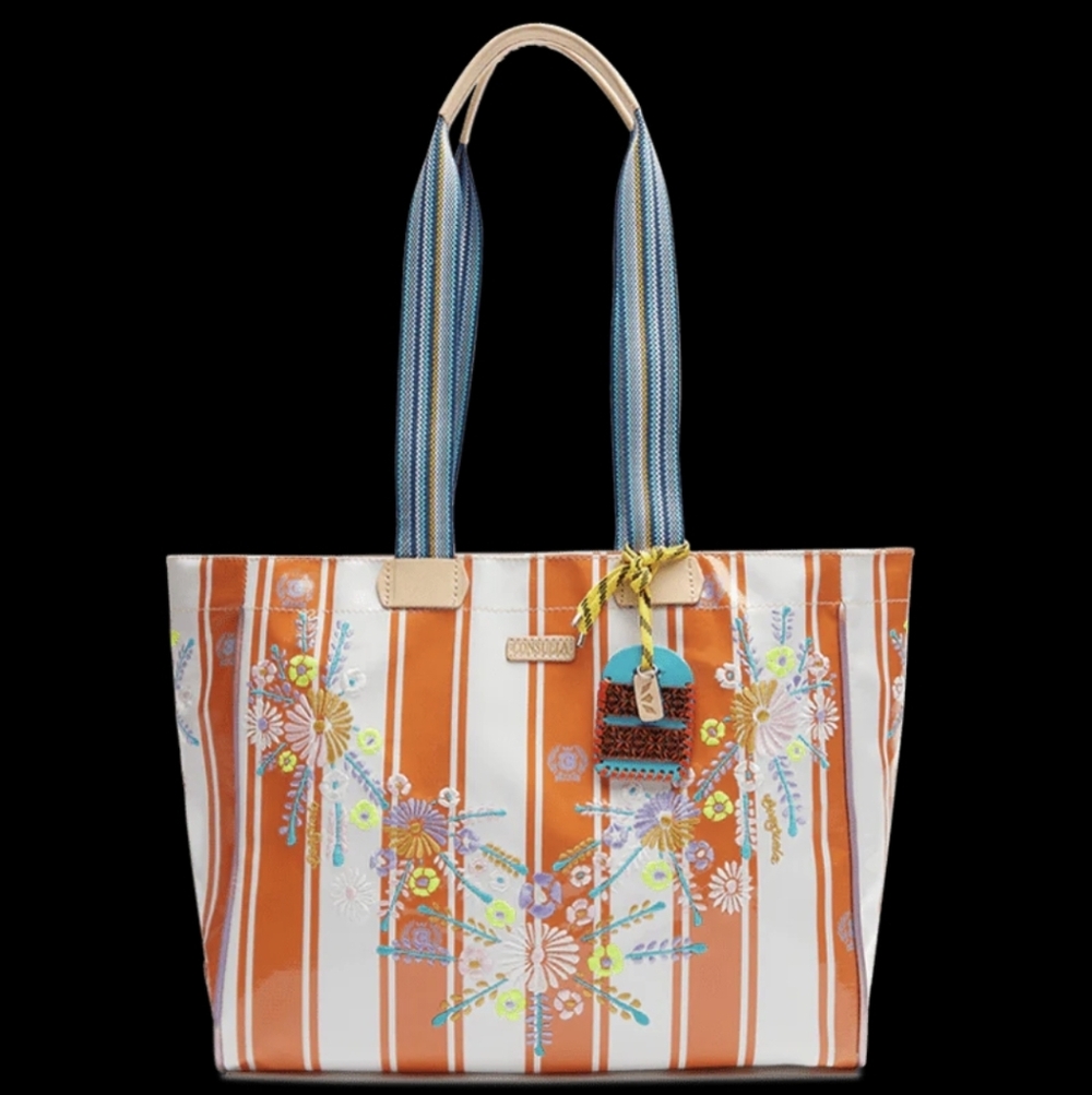 Consuela Orange and White Yola Journey Tote